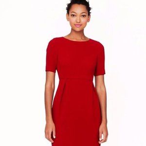 J. Crew Allie Red Crepe Short-sleeved Dress sz 4